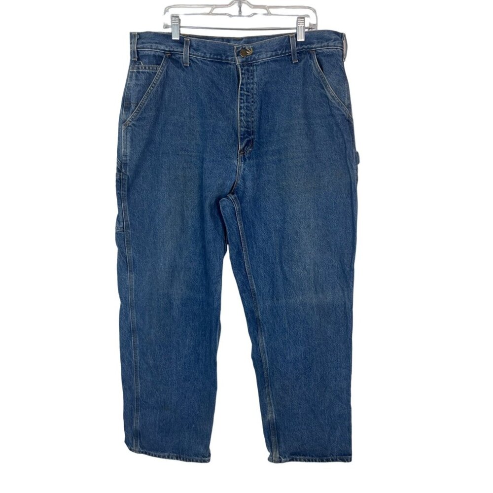 Carhartt Cargo Jeans Mens Size 40 x 30 Medium Wash Our Toughest‎ Work Denim